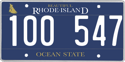 RI license plate 100547