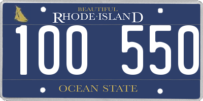 RI license plate 100550