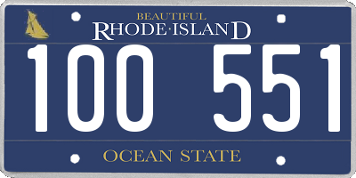 RI license plate 100551