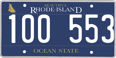 RI license plate 100553