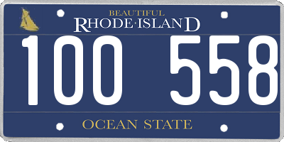 RI license plate 100558