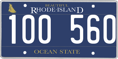 RI license plate 100560