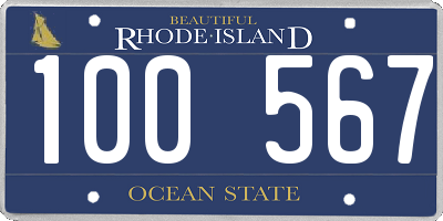 RI license plate 100567