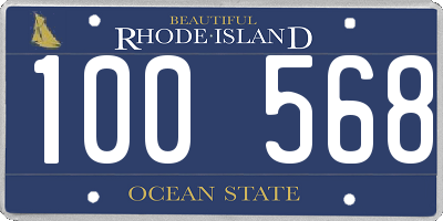 RI license plate 100568