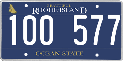 RI license plate 100577