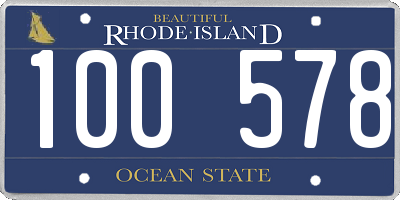 RI license plate 100578