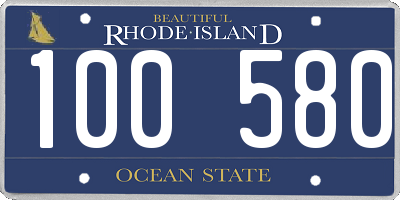RI license plate 100580