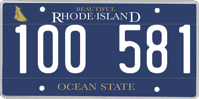 RI license plate 100581