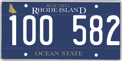 RI license plate 100582