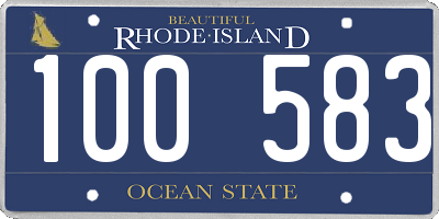 RI license plate 100583