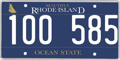 RI license plate 100585