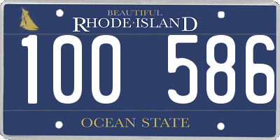 RI license plate 100586