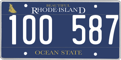 RI license plate 100587