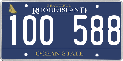 RI license plate 100588
