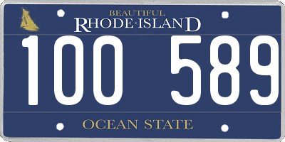 RI license plate 100589