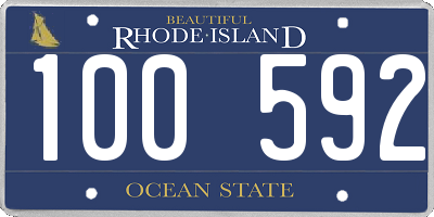 RI license plate 100592