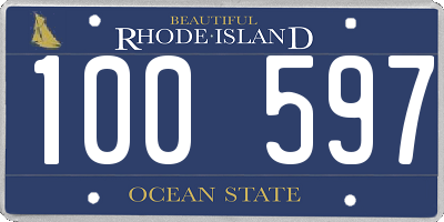 RI license plate 100597