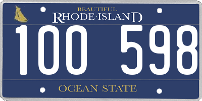 RI license plate 100598