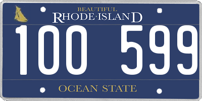 RI license plate 100599