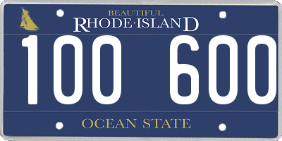 RI license plate 100600