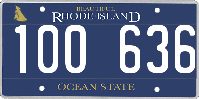 RI license plate 100636