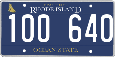 RI license plate 100640