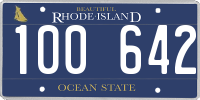 RI license plate 100642