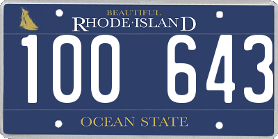 RI license plate 100643