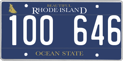 RI license plate 100646