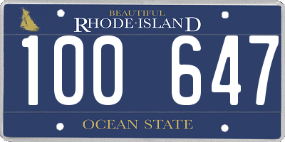 RI license plate 100647
