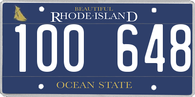 RI license plate 100648