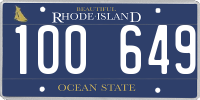 RI license plate 100649