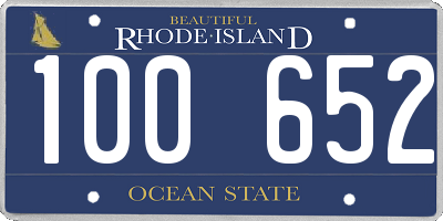 RI license plate 100652