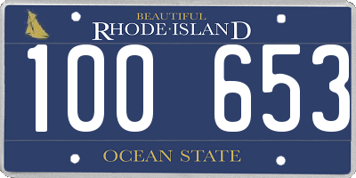 RI license plate 100653