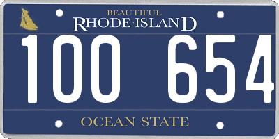RI license plate 100654