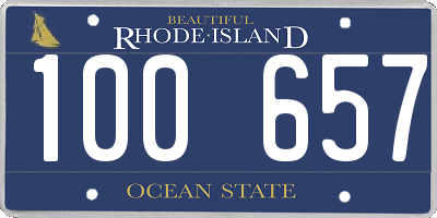RI license plate 100657