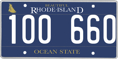 RI license plate 100660