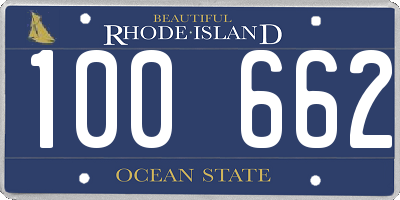 RI license plate 100662