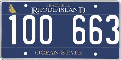 RI license plate 100663