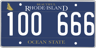 RI license plate 100666