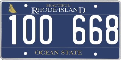 RI license plate 100668
