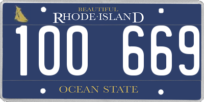 RI license plate 100669