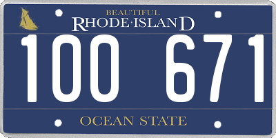 RI license plate 100671