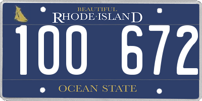 RI license plate 100672