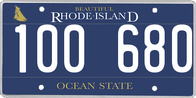 RI license plate 100680