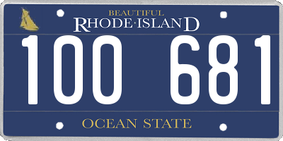 RI license plate 100681