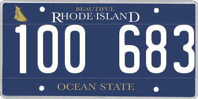 RI license plate 100683