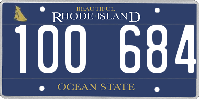 RI license plate 100684