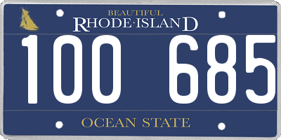 RI license plate 100685