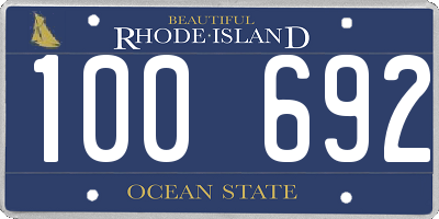 RI license plate 100692